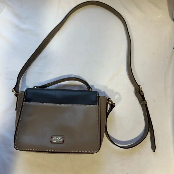 Vintage Frances Valentine Black and Brown Crossbody Bag - Picture 2 of 8